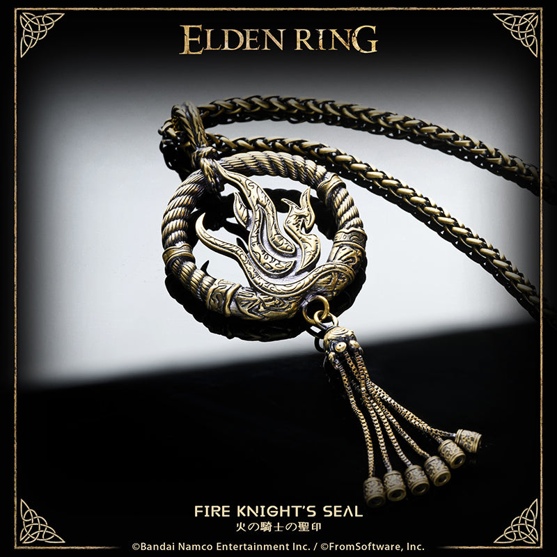 Starforged ELDEN RING Sacred Seal Fire Knight's Seal Game Merchandise Officially Authorized Sacred seal of the Fire Knights, who answer directly to Messmer the Impaler.   Enhances fire incantations of Messmer.  The emblem of Messmer's army depicts a golden ring and the fire of his sacred seal